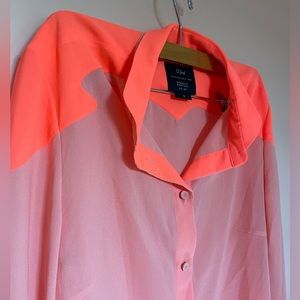 O’2nd neon-orange button down shirt